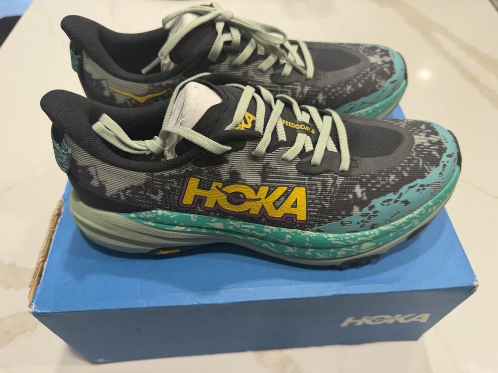 HOKA Speedgoat 6 Men’s Trail Running Shoes Black/Green1147811 MNLG NEW 9.5